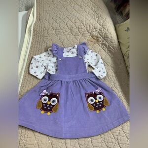 Nanette Baby Lavender Corduroy Dress with Floral Top